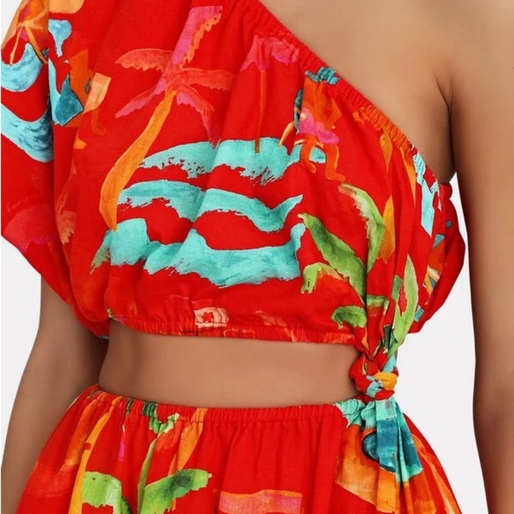 FARM RIO Ipanema One-Shoulder Cut-Out Mini Dress NWT Size S Small - Picture 4 of 5
